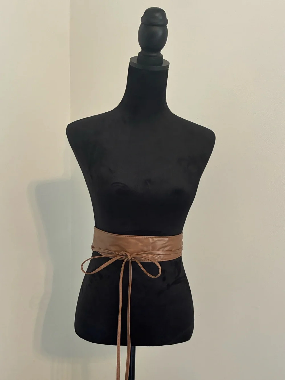 Tan Faux Leather Wrap Belt